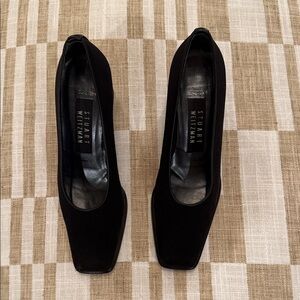 Stuart Weitzman Black Heels Gore Tex rubber sole 5.5
